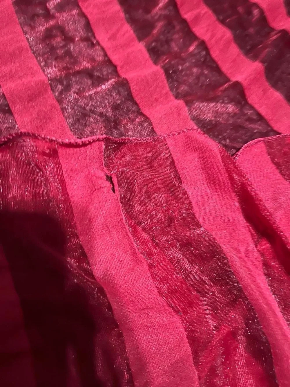 Red Lightweight Striped Fringe Scarf - Women Accessories